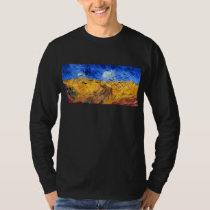 Camiseta Wheatfield com corvos, Van Gogh