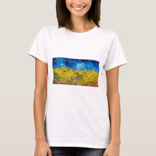Camiseta Wheatfield com Crows, Van Gogh