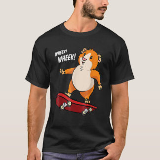 Camiseta Wheek Wheek Guinea Pig Skateboard Skateboarder