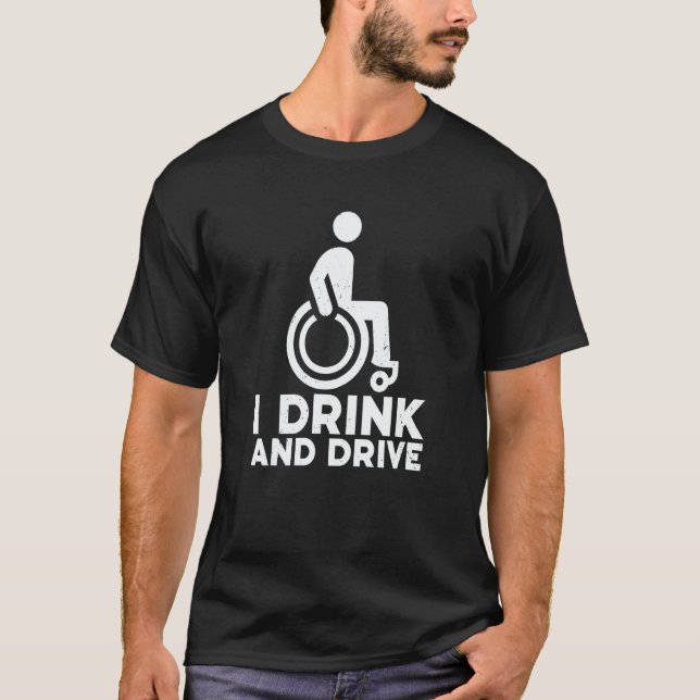 Camiseta Wheelchair Humor Disability Handicap Leg Amputee   (Frente)