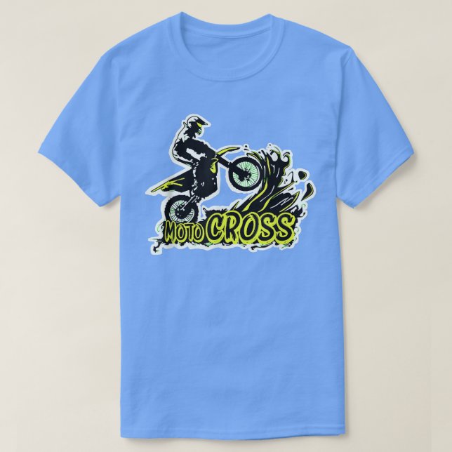 Camiseta Wheelie Motocross Dirt Bike Rider Supermoto Enduro (Frente do Design)