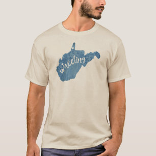 Camiseta Wheeling West Virginia Wood Grain