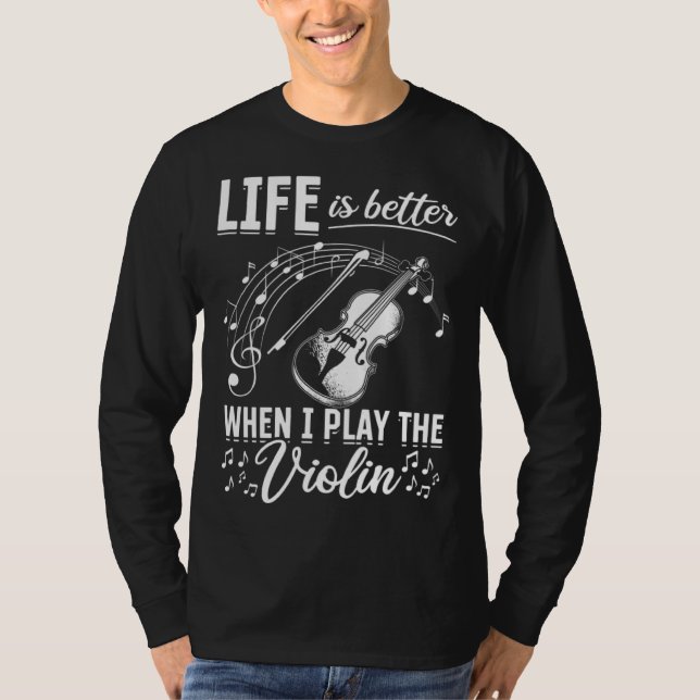 Camiseta When I Play The Violin Violin And Music Notes (Frente)