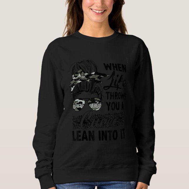 Camiseta When life throws you a curve  motorcycle saying qu (Frente)
