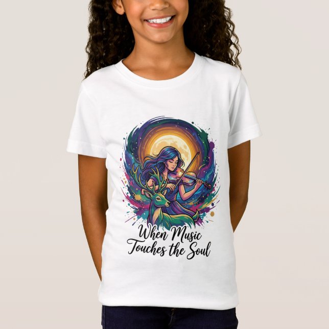 Camiseta When Music Touches the Soul – Violin Art (Frente)