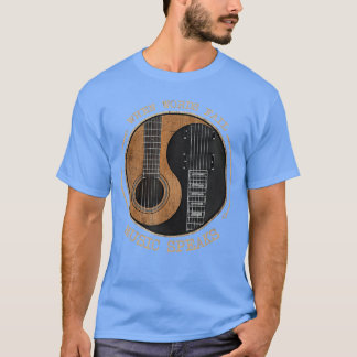 Camiseta When Words Fail Music Speaks Ying Yang Guitar gift