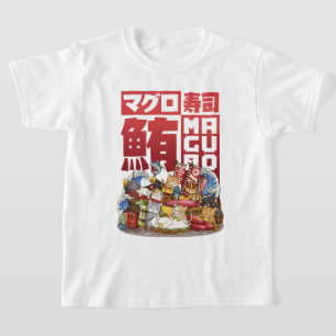 Camiseta Whimsic Cat Maguro Tuna Sushi Workshop