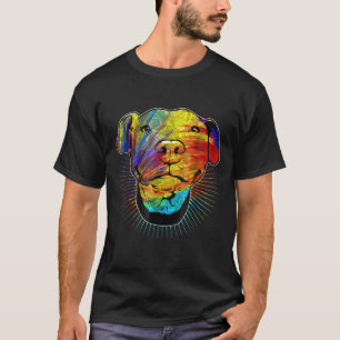 Camiseta Whimsical Artístico Psicedélico Pitbull