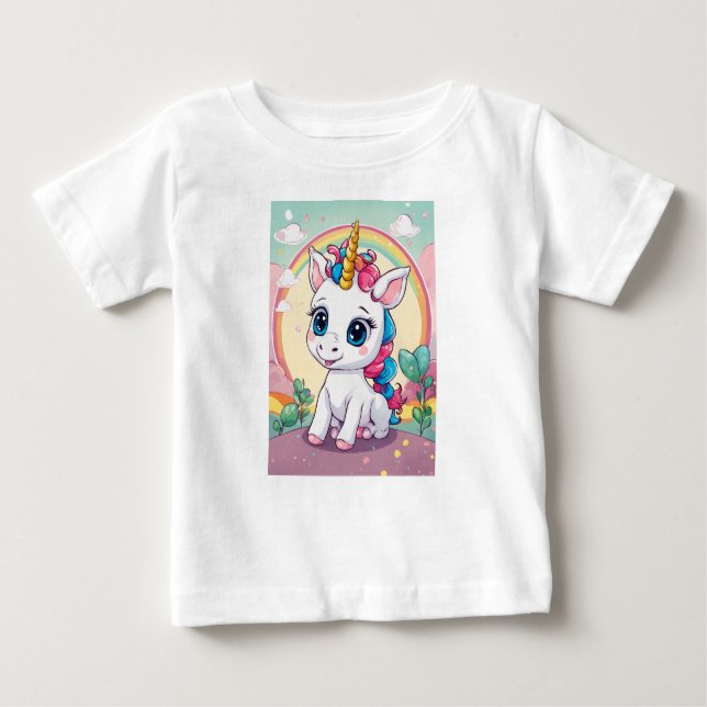 Camiseta Whimsical Baby Unicorn Adventures" ou "Tiny Unicor (Frente)