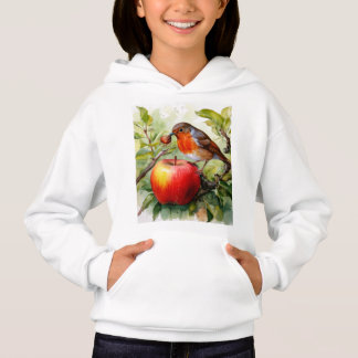 Camiseta Whimsical Bird & Apple Delight