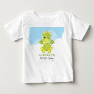 Camiseta Whimsical Boy Dragon Primeiro Aniversário