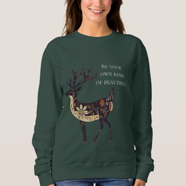 Camiseta Whimsical Brown Deer Christmas (Frente)