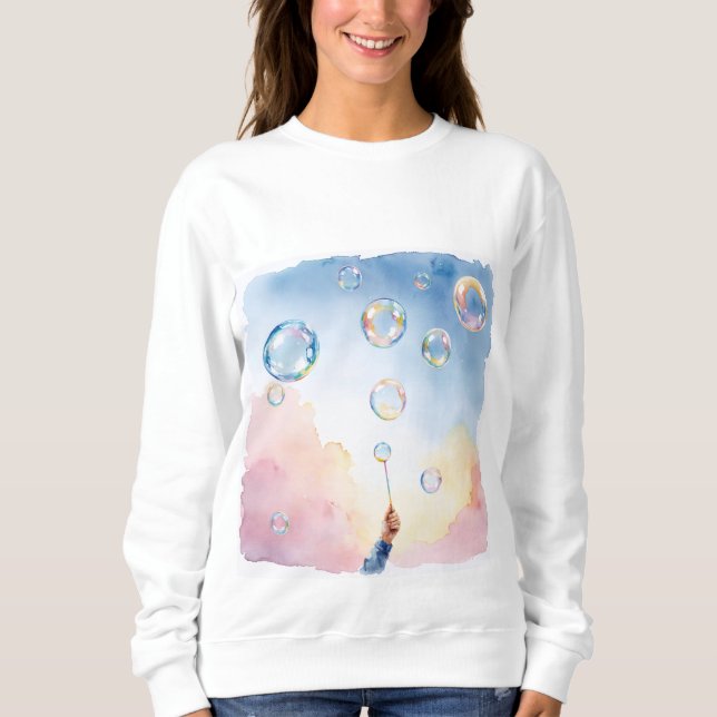 Camiseta Whimsical Bubbles Watercolor Shirt (Frente)
