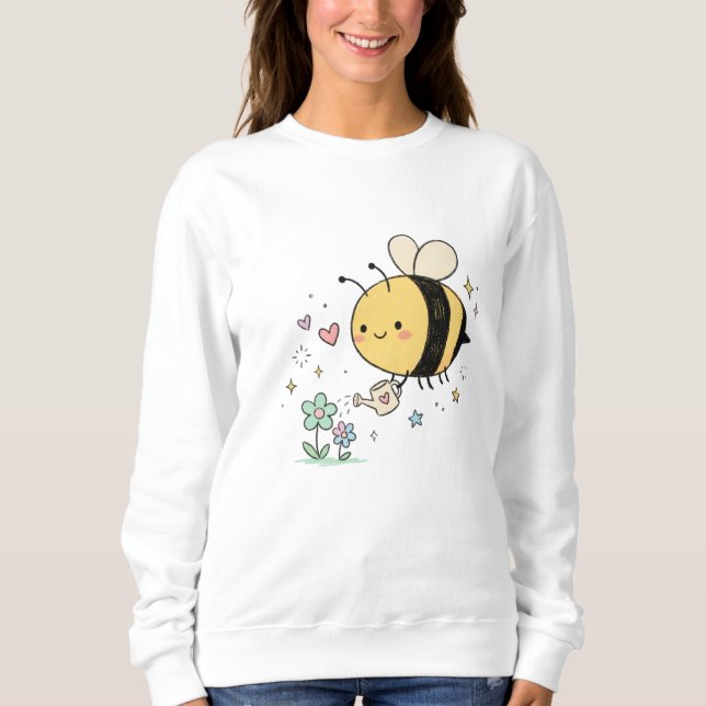 Camiseta  Whimsical Bumblebee Floral Art Lovers (Frente)