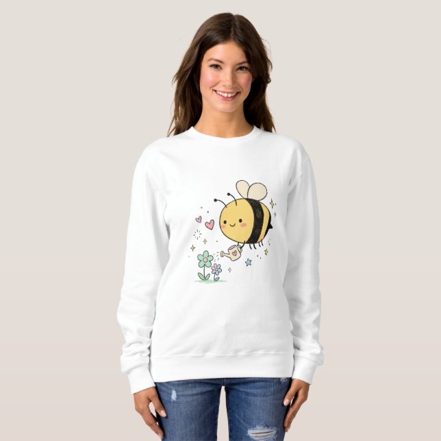 Camiseta  Whimsical Bumblebee Floral Art Lovers (Frente Completa)