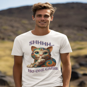 Camiseta Whimsical Cat Whispers Ninguém Se Preocupa
