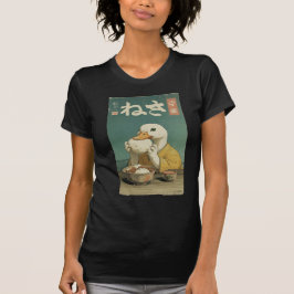 Camiseta Whimsical Duck Eating Japanese Vintage 