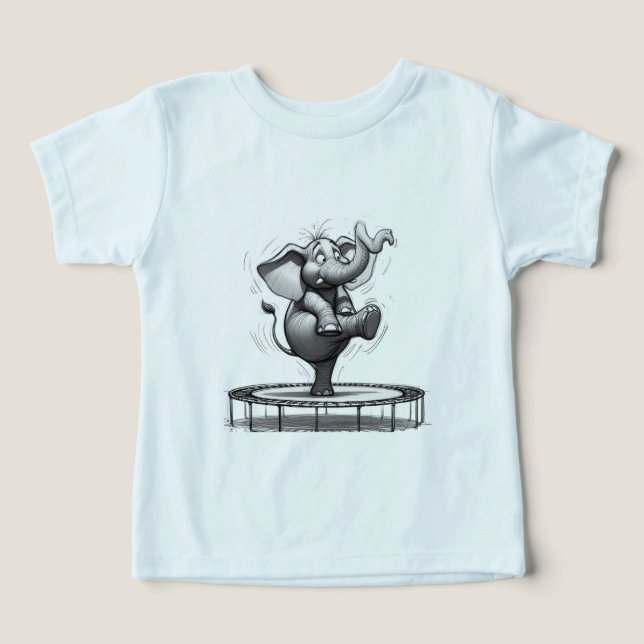 Camiseta Whimsical Elephant on Trampoline – Cute Playful (Design frontal)