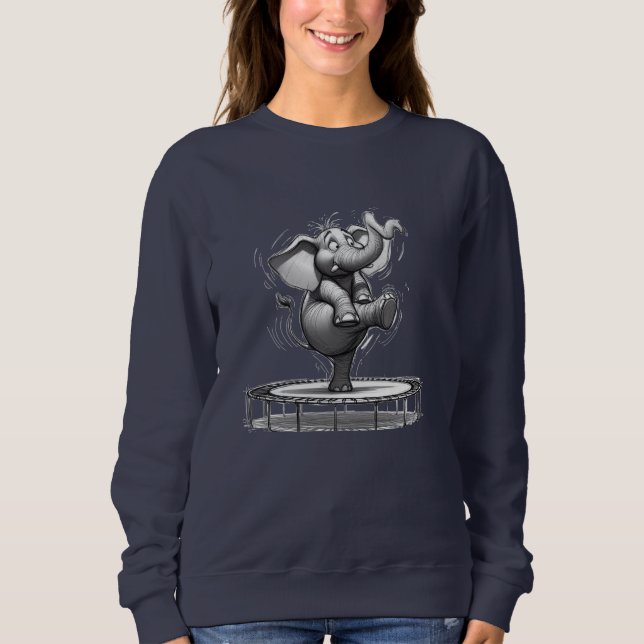 Camiseta Whimsical Elephant on Trampoline – Cute Playful (Frente)