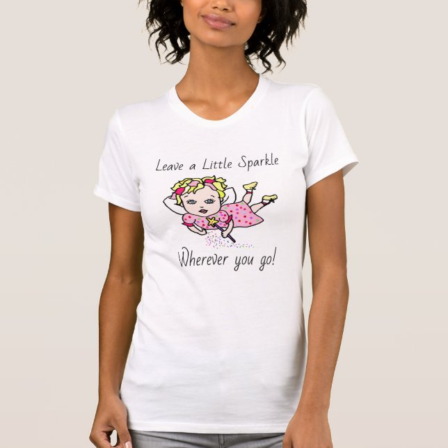 Camiseta Whimsical Fairy Cote Folk Art Floral (Frente)