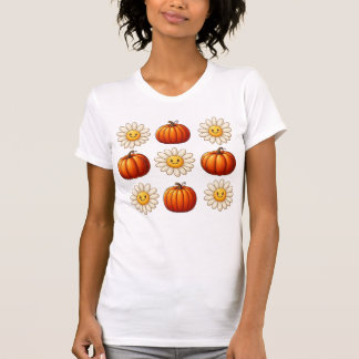 Camiseta Whimsical Fall Daisy e Pumpkins