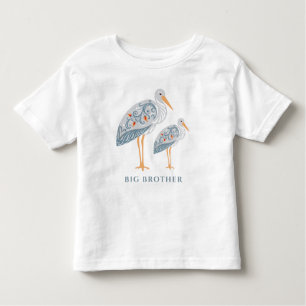Camiseta Whimsical Folk Art Stork Big Brother