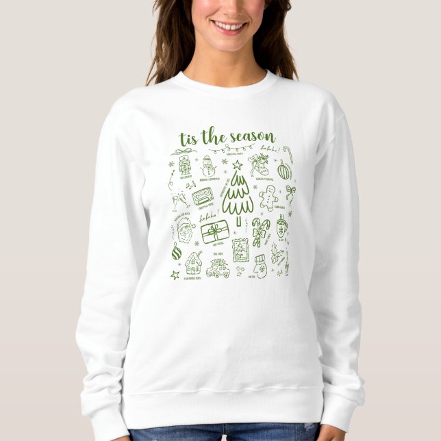Camiseta Whimsical Hand Drawn Doodle Green (Frente)