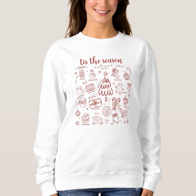 Camiseta Whimsical Hand Drawn Doodle Red (Frente)