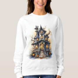 Camiseta Whimsical Haunted House Halloween Illustration