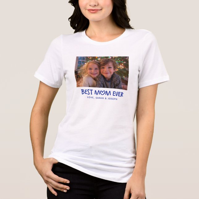 Camiseta Whimsical Heart Best Mom Ever Holiday Photo (Frente)