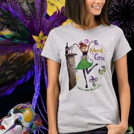 Camiseta Whimsical Mardi Gras Best Friend Shirt Green Dress