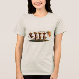 Camiseta Whimsical Mice Carrying Daffodil Line Art
