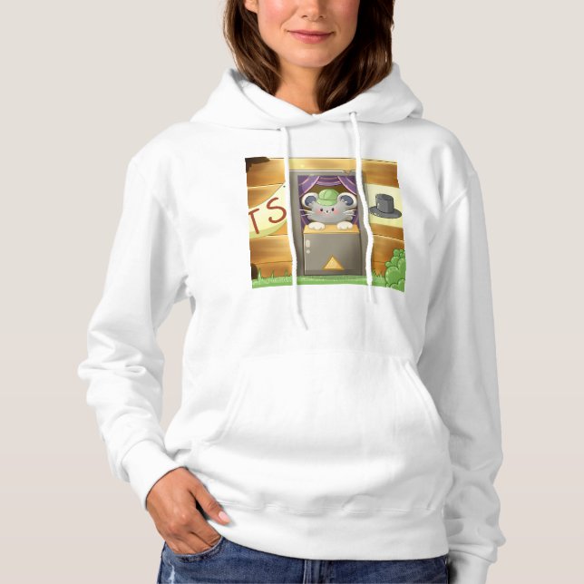 Camiseta Whimsical Mouse Vendor – Cute Hat Booth Character (Frente)