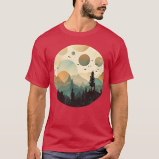Camiseta Whimsical Mystery Forest Camping Layered Foggy fri