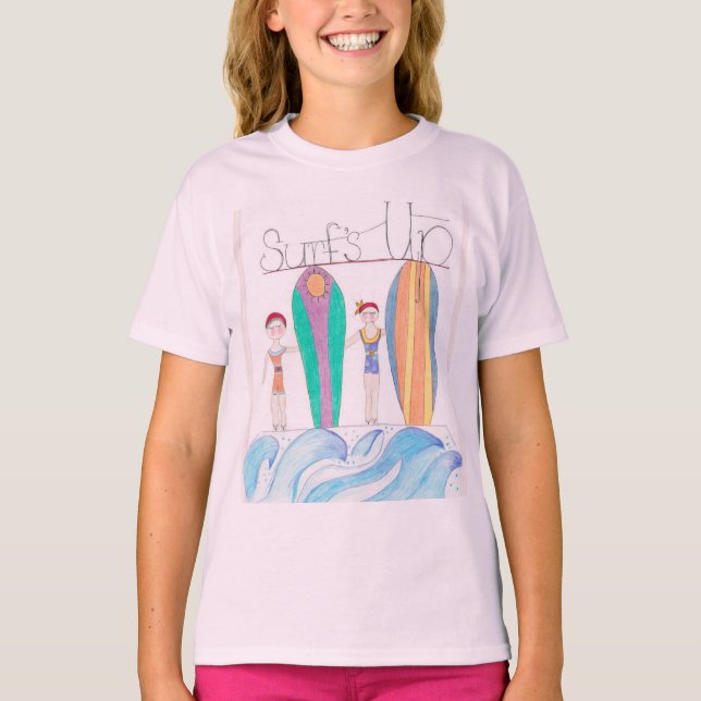 Camiseta Whimsical Surfs Up para crianças (Frente)