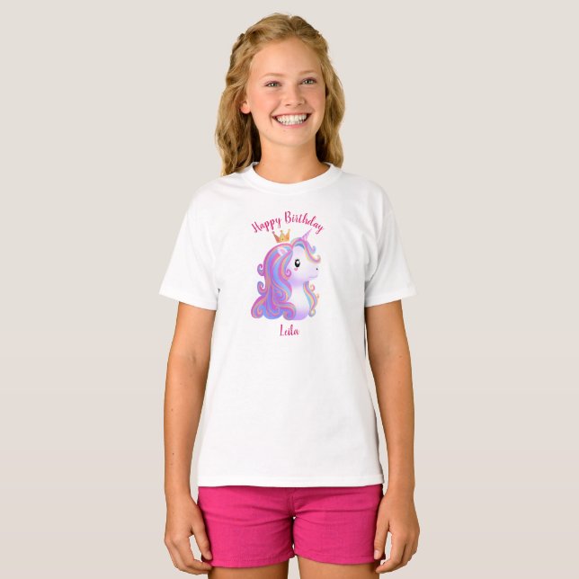 Camiseta Whimsical Unicorn Birthday (Frente Completa)