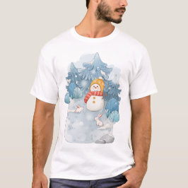 Camiseta Whimsical Winter Wonderland Snowman