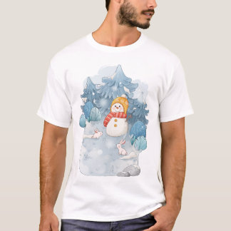 Camiseta Whimsical Winter Wonderland Snowman