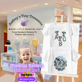 Camiseta Whimsical Wonders Baby Short Sleeve ABC T Shirt