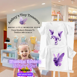 Camiseta Whimsical Wonders Baby Short Sleeve ABC T Shirt