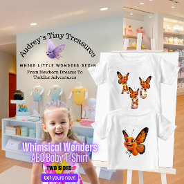Camiseta Whimsical Wonders Baby Short Sleeve ABC T Shirt