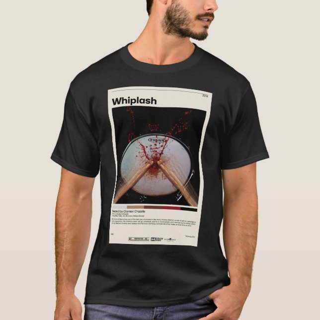 Camiseta Whiplash Damien Chazelle Minimalist Poster de film (Frente)