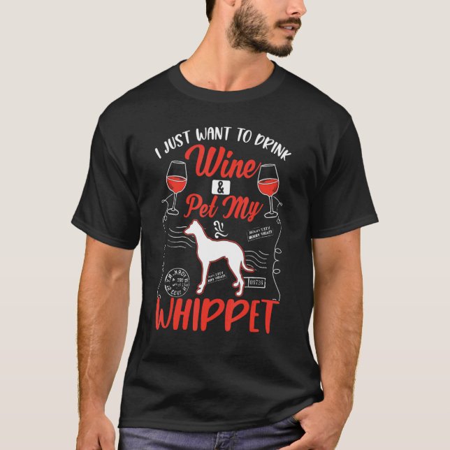 Camiseta Whippet And Wine (Frente)