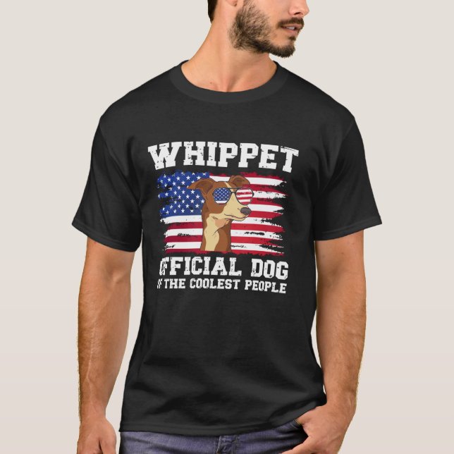Camiseta Whippet EUA Flag Whippet Lover Whippet Proprietári (Frente)