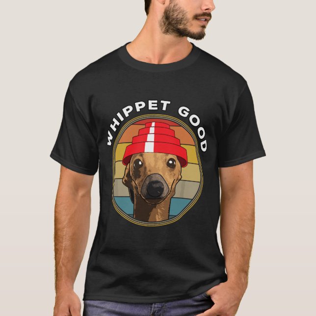 Camiseta Whippet Good Funny anos 80 Music Dog (Frente)