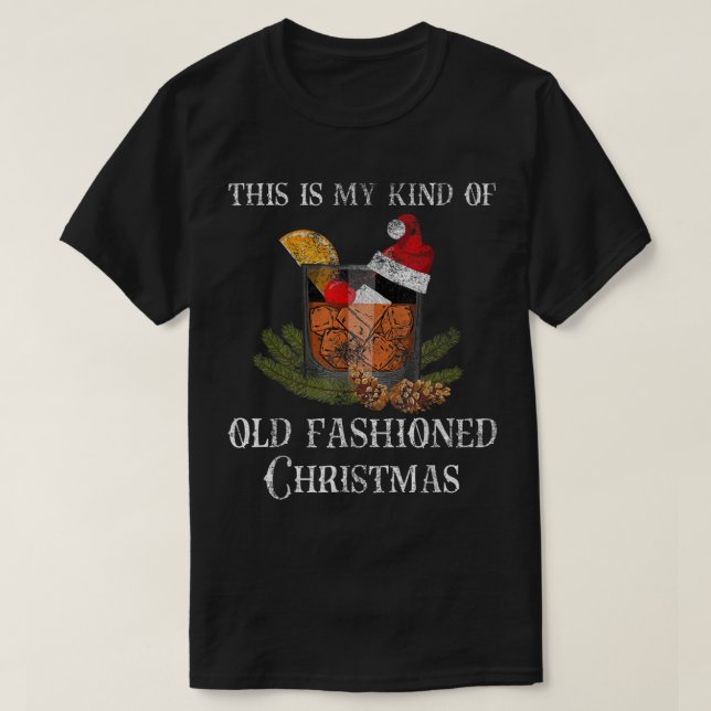 Camiseta Whiskey Bourbon Brandy Coc, velho Natal (Frente do Design)