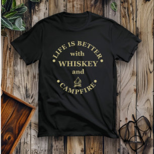 Camiseta Whiskey cita discursos engraçados de camping campe