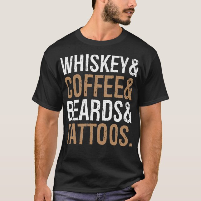 Camiseta Whiskey E Beard E Tatuos (Frente)