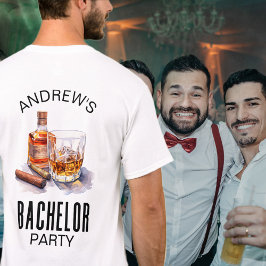 Camiseta Whiskey e Charuto Moderno - Festa de Despedida de