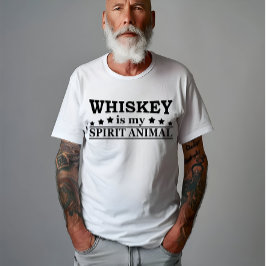 Camiseta Whiskey é o meu espírito animal, brincadeira, fala